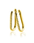 Zinzi 24mm gold plated zilveren oorringen in ovale vorm met gedraaide buis en luxe klapsluiting ZIO2692G