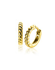 Zinzi 14mm gold plated zilveren oorringen met kleine druppels en luxe klapsluiting ZIO2688G