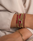 Sparkling Jewels armband SB-G-3MM-BAG51 Fuchsia Quartz Baguette, exclusief en kwalitatief hoogwaardig. Ontdek nu!