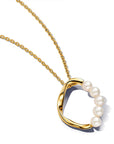 Pandora ESSENCE 14k Goudvergulde ketting met Witte Zoetwaterparel - 60 cm - 363254C01