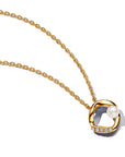 Pandora ESSENCE 14k Goudvergulde Ketting met Witte Zoetwaterparel en Helder Zirkonia | 45 cm - 363303C01