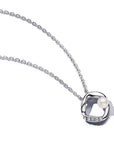 Pandora ESSENCE Zilveren ketting met Witte Zoetwaterparel en Helder Zirkonia | 45 cm - 393303C01