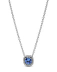 Pandora Sprankelende ketting met hanger met vierkante blauwe halo Steen - 393560C01