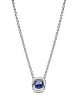 Pandora Sprankelende ketting met hanger met vierkante blauwe halo Steen - 393560C01