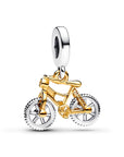 Pandora Tweekleurige Fiets Hangende Bedel met Draaiende Wielen 763354C01