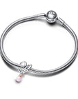 Pandora Omwikkelde Hart 14k Roségoud Verguld met Roze Opal Bedel 783242C01