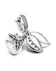 Pandora Witte Roos Sterling Zilver Dubbele Hangende Bedel 793200C01