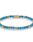 Rebel and Rose Turquoise Delight - 18 ct yellow gold ionplated - 4mm Armband - RR-40059-G