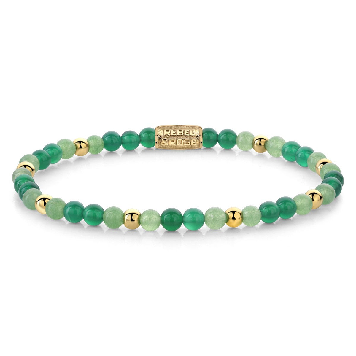 Rebel and Rose Greenorning Vibes - 18 ct yellow gold ionplated - 4mm Armband - RR-40122-G