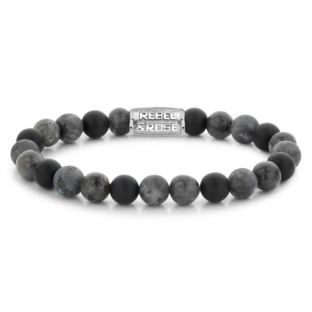 Rebel and Rose Grey Rocks - 8mm Armband - RR-80069-S