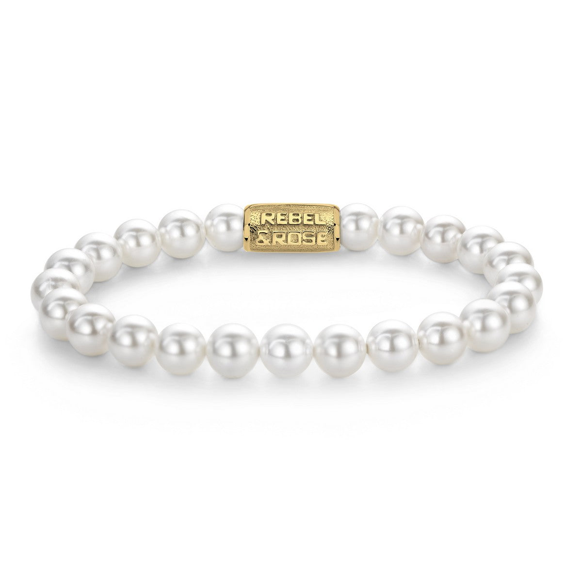 Rebel and Rose Pearl Gem Gold - 8mm Armband - RR-80111-G