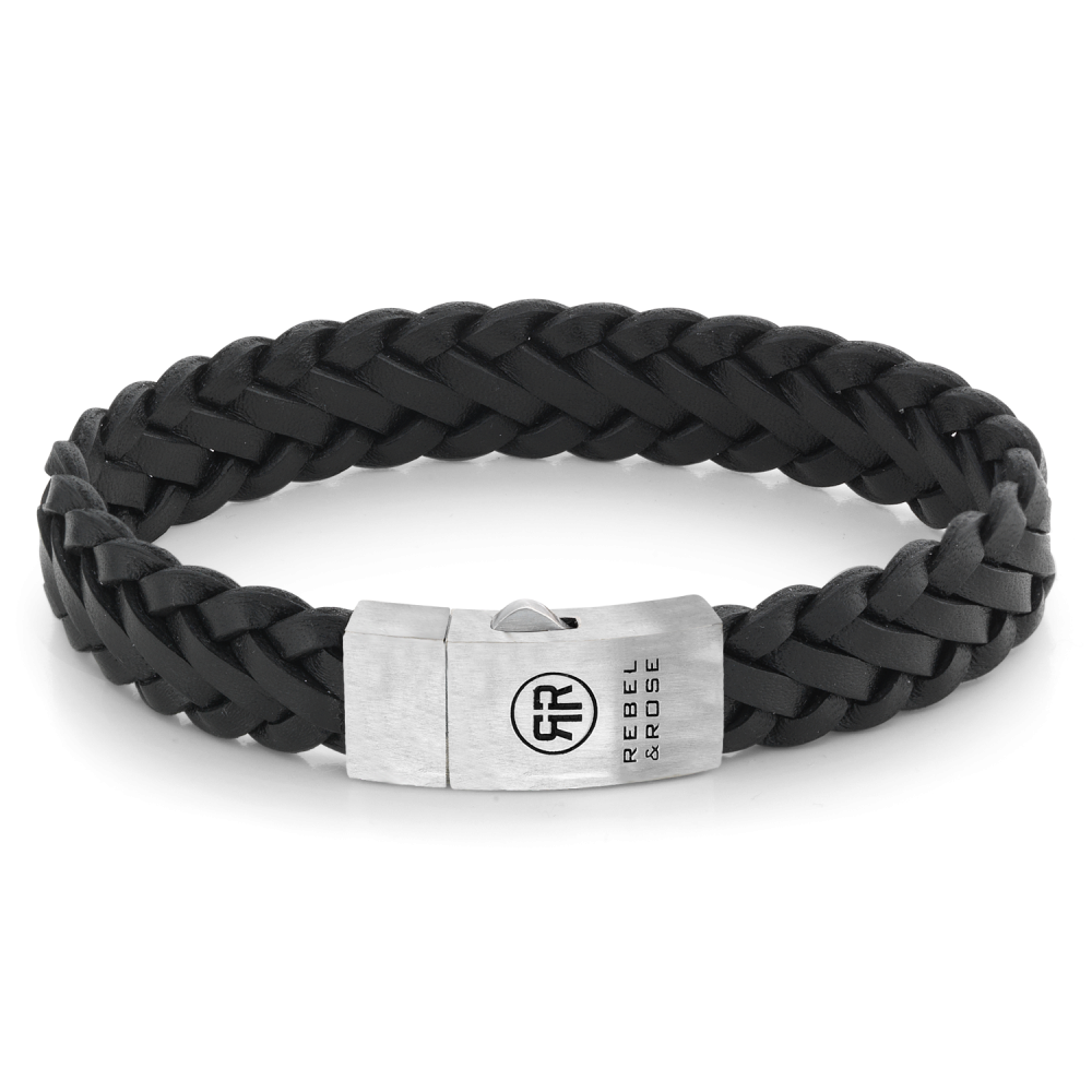 Rebel and Rose Braided Rawatt Black Armband - RR-L0076-S