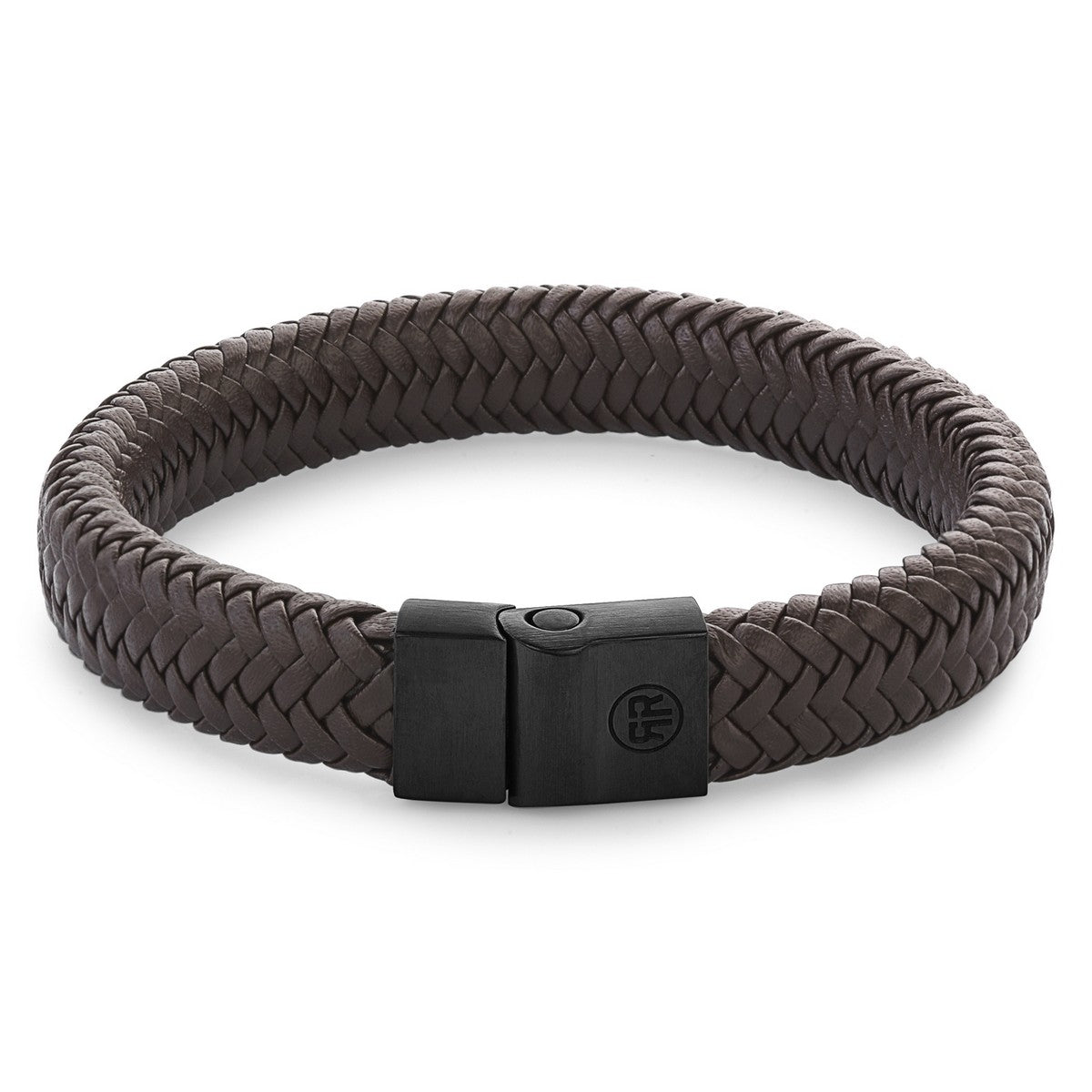 Rebel and Rose Fulletal Herringbone Brown Black Armband - RR-M0023-B