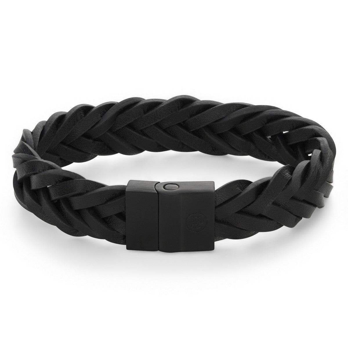 Rebel and Rose Fulletal Braided Black Black 15mm Armband - RR-M0036-B