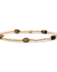 Sparkling Lewels armband Tiger Eye Cushion Cut Beads - Gold SB-G-3MM-CC-G09