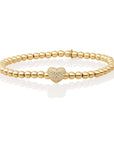 Sparkling Lewels armband Heart Disc Gold - White CZ SB-G-4MM-HEART