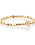 Sparkling Lewels armband Heart Disc Gold - White CZ SB-G-4MM-HEART