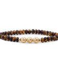 Sparkling Lewels armband Tiger Eye 6mm fuse beads - Silver SB-S-6MM-FUSE-G09