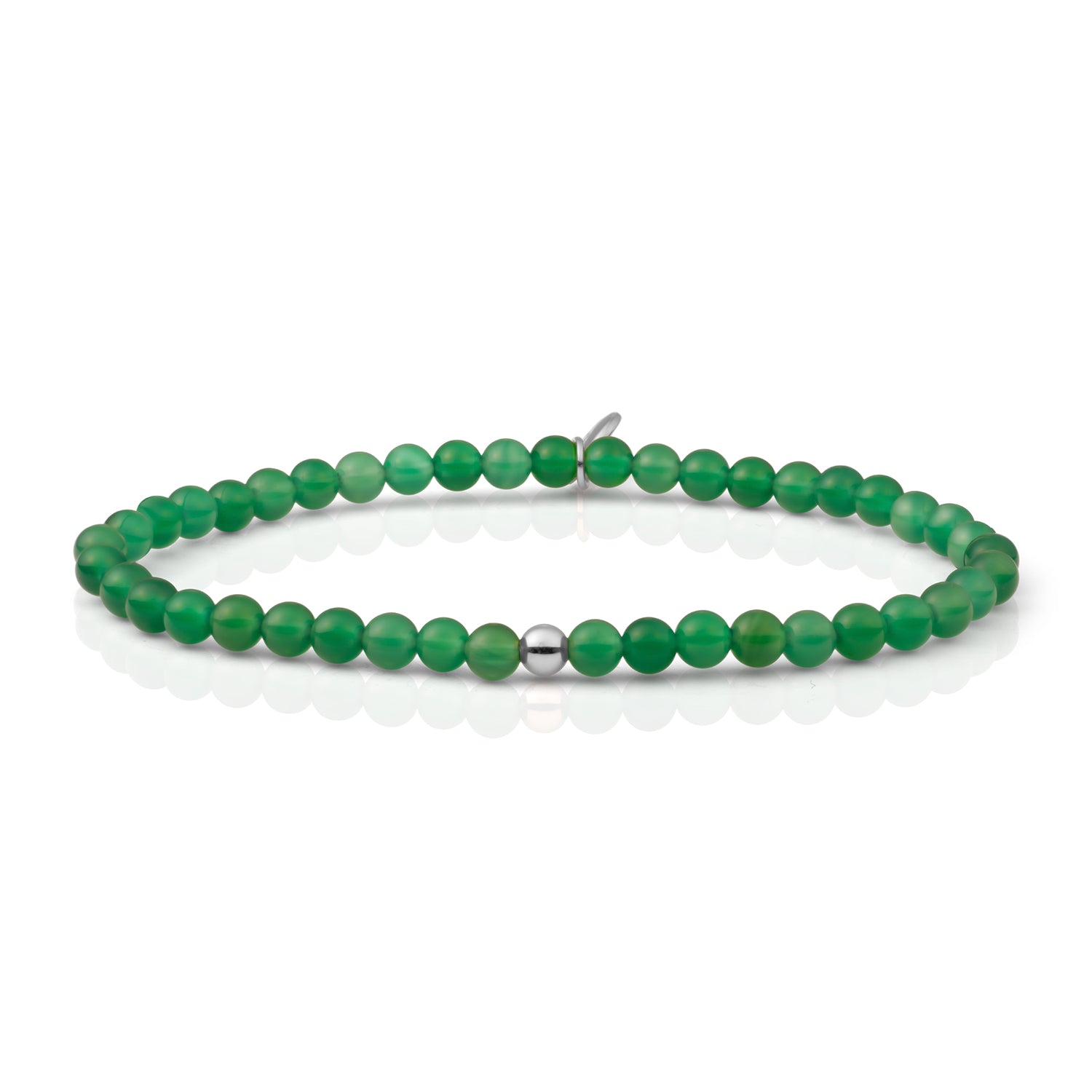 Sparkling Jewels - Armband: Green Onyx Saturn small - Silver 4mm SB-GEM53-ADD-4MM, exclusief en kwalitatief hoogwaardig. Ontdek nu!