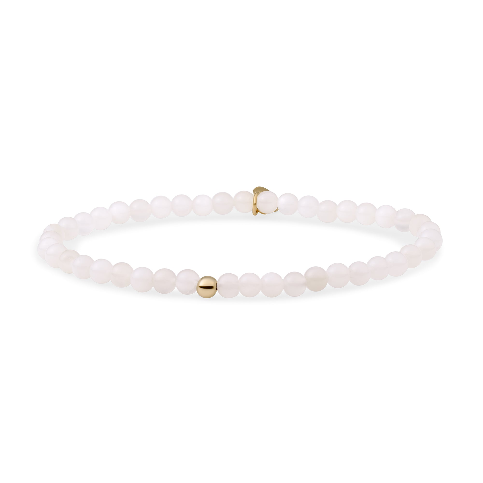 Sparkling Jewels - Armband: Moonstone Saturn small - Gold 4mm SBG-GEM54-ADD-4MM, exclusief en kwalitatief hoogwaardig. Ontdek nu!