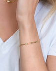 ZINZI zilveren armband 14K geel verguld paperclip schakel met zirconia 17-20 cm ZIA2079Y