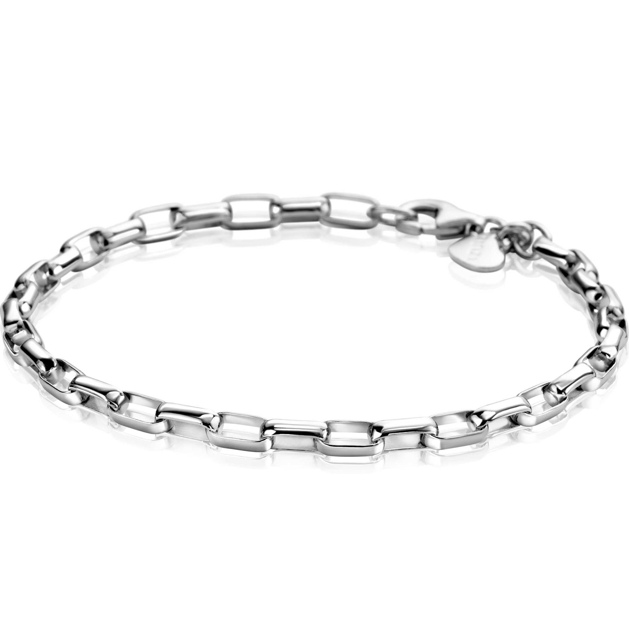 Zinzi Zilveren Schakelarmband met Rechthoekige Schakels | 3,8mm 20cm ZIA2514, exclusief en kwalitatief hoogwaardig. Ontdek nu!