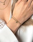 Zinzi Gold Plated 2-in-1 Armband met Groene Emaille Bolletjes en Kleursteen ZIA2528G, exclusief en kwalitatief hoogwaardig. Ontdek nu!