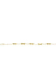 ZINZI gold plated zilveren schakel armband met vijf gladde bamboe vormen 17-20cm ZIA2577G