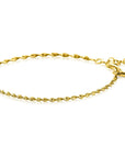 ZINZI gold plated zilveren singapore armband met glinsterende gedraaide schakels 1,9mm breed 17-20cm ZIA2585G