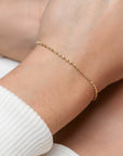 ZINZI gold plated zilveren singapore armband met glinsterende gedraaide schakels 1,9mm breed 17-20cm ZIA2585G