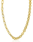 Zinzi gold plated zilveren ketting 45cm met twee stoere schakels gecombineerd: jasseron en ovale schakels (8,5mm breed) ZIC2477G, exclusief en kwalitatief hoogwaardig. Ontdek nu!