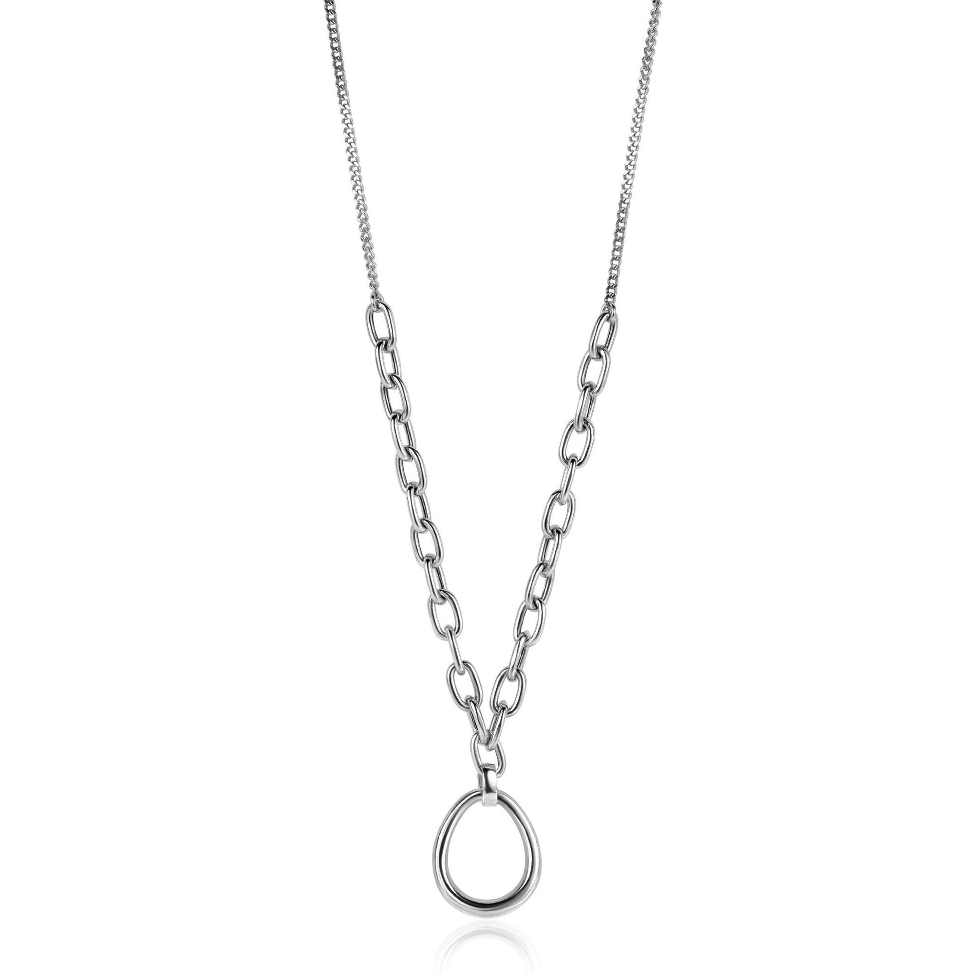 Zinzi zilveren collier 45cm met ovale hanger ZIC2481, exclusief en kwalitatief hoogwaardig. Ontdek nu!