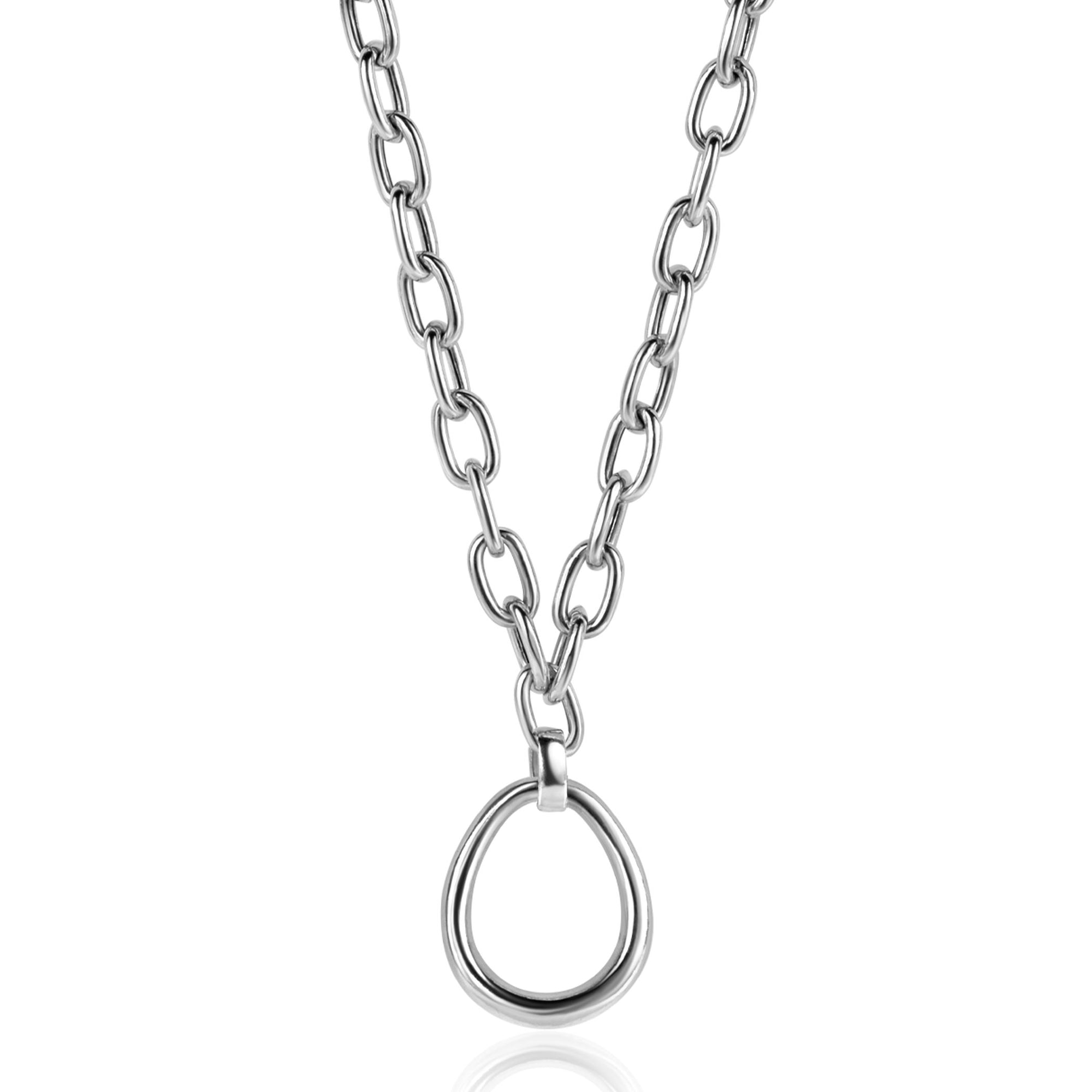 Zinzi zilveren collier 45cm met ovale hanger ZIC2481, exclusief en kwalitatief hoogwaardig. Ontdek nu!