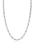 ZINZI zilveren stoere schakelketting 45cm met rechthoekige schakels 3,8mm breed ZIC2514