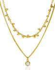 Zinzi Gold Plated Zilveren Multi-Look Ketting met Ronde Witte Zetting en Bolletjes 40-47cm ZIC2520Y, exclusief en kwalitatief hoogwaardig. Ontdek nu!