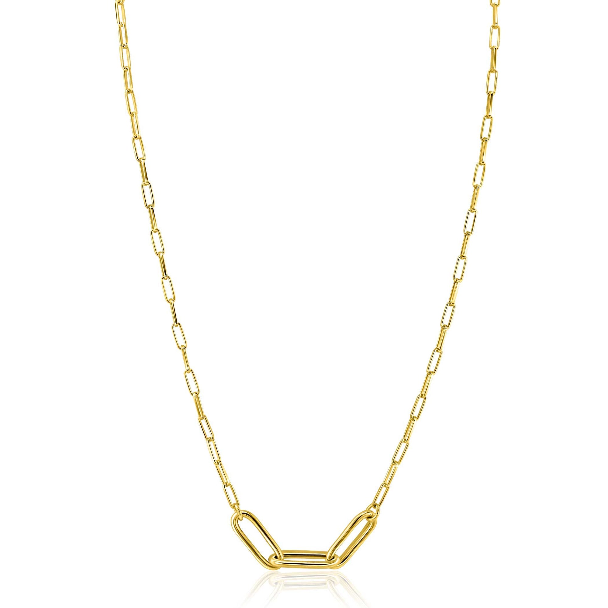 Zinzi Gold Plated Zilveren Collier met Ovale Schakels 45cm ZIC2522, exclusief en kwalitatief hoogwaardig. Ontdek nu!