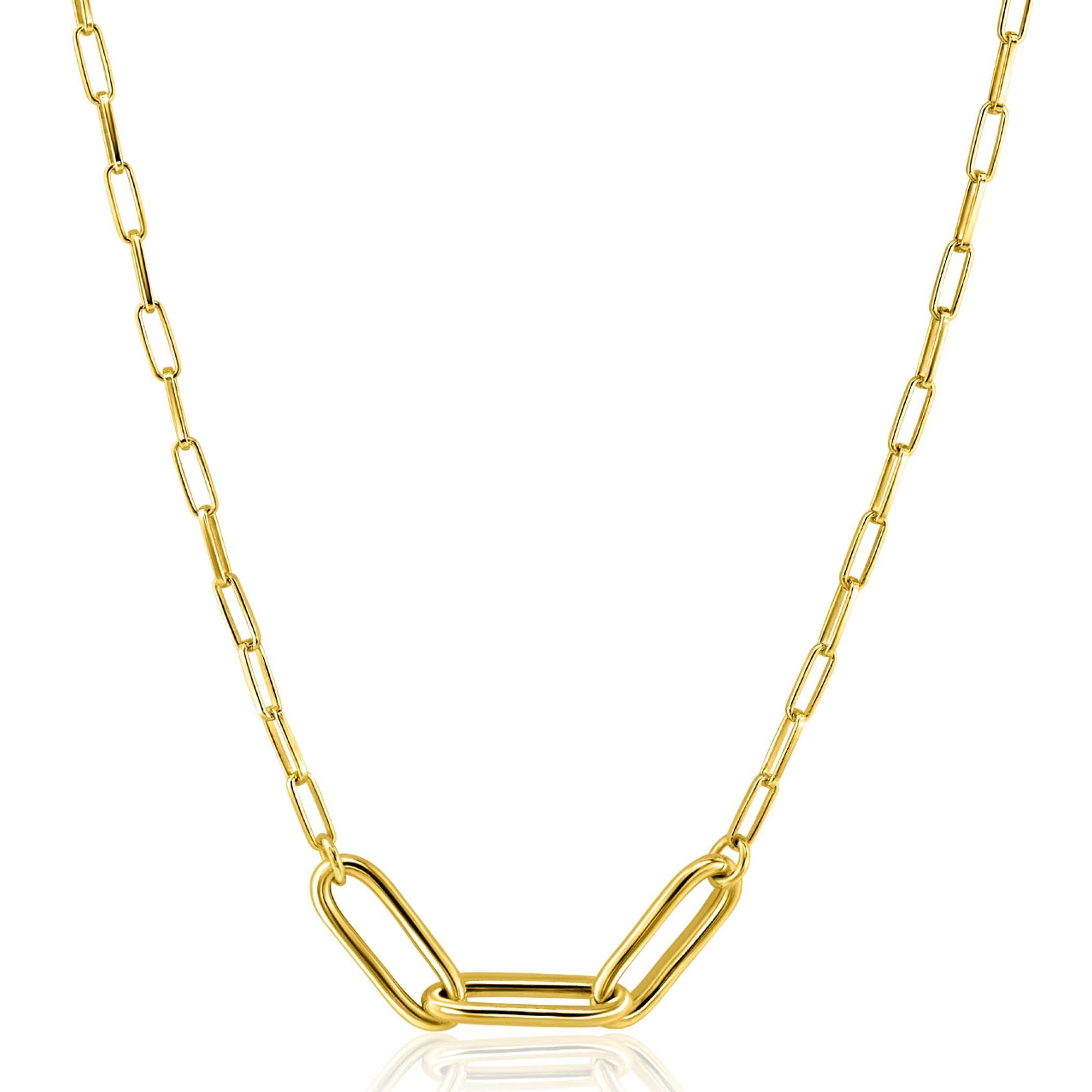 Zinzi Gold Plated Zilveren Collier met Ovale Schakels 45cm ZIC2522, exclusief en kwalitatief hoogwaardig. Ontdek nu!