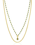 Zinzi Gold Plated Zilveren Multilook Collier met Groene Emaille Bolletjes en Kleursteen 42-50cm ZIC2528G, exclusief en kwalitatief hoogwaardig. Ontdek nu!