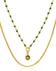 Zinzi Gold Plated Zilveren Multilook Collier met Groene Emaille Bolletjes en Kleursteen 42-50cm ZIC2528G, exclusief en kwalitatief hoogwaardig. Ontdek nu!