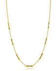 ZINZI gold plated zilveren schakel ketting met zeven gladde bamboe vormen 40-45m ZIC2577G