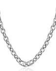 ZINZI zilveren schakel ketting 7,4mm breed 42-45cm ZIC2580