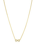 ZINZI gold plated zilveren ketting met Infinity teken, vol bezet met witte zirkonia's 42-45cm ZIC2597Y