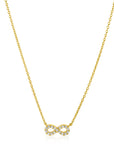 ZINZI gold plated zilveren ketting met Infinity teken, vol bezet met witte zirkonia's 42-45cm ZIC2597Y