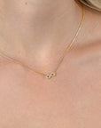 ZINZI gold plated zilveren ketting met Infinity teken, vol bezet met witte zirkonia's 42-45cm ZIC2597Y