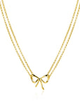 ZINZI gold plated zilveren multi-look ketting met sierlijke strik 40-43cm ZIC2677