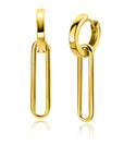 Zinzi Gold Plated Zilveren Oorbedels Paperclip Glad 28mm - ZICH2416G (zonder oorringen), exclusief en kwalitatief hoogwaardig. Ontdek nu!