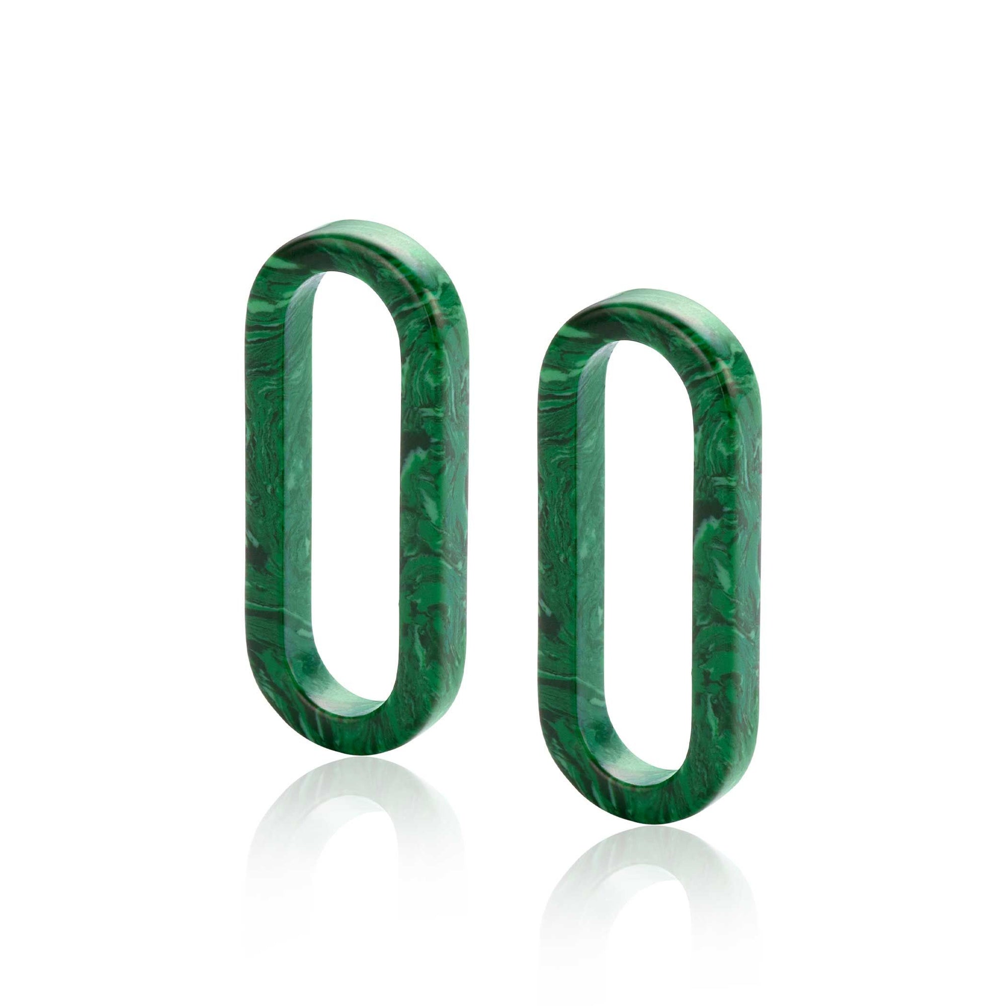 Zinzi Grote Ovale Oorbedels 30 mm in Trendy Malachiet Groen - ZICH2456G (zonder oorringen), exclusief en kwalitatief hoogwaardig. Ontdek nu!