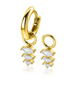 ZINZI gold plated zilveren oorbedels met zirkonia's ZICH2631 15mm - (zonder oorringen)