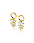 ZINZI gold plated zilveren oorbedels met zirkonia's ZICH2631 15mm - (zonder oorringen)