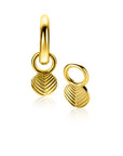 ZINZI gold plated zilveren oorbedels met veertjesmotief ZICH2644G - 11mm (zonder oorringen)